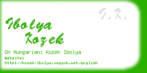 ibolya kozek business card